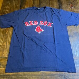 Vintage 2004 Boston Red Sox T-Shirt Navy Blue Gear For Sports Mens XL MLB Tee